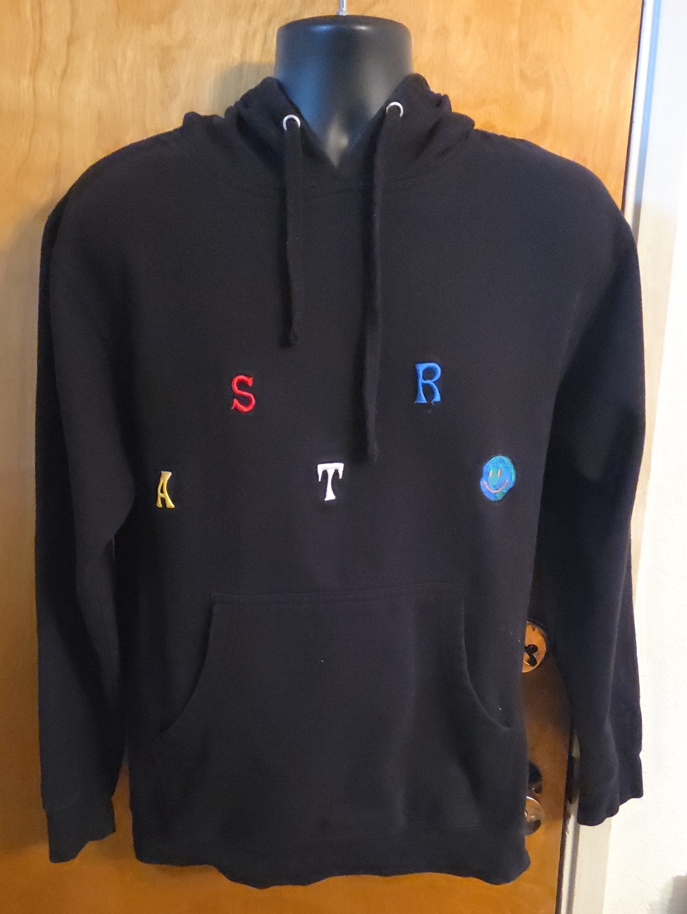 Travis Scott Astroworld Hoodie Mens Medium Scattered Letters Black